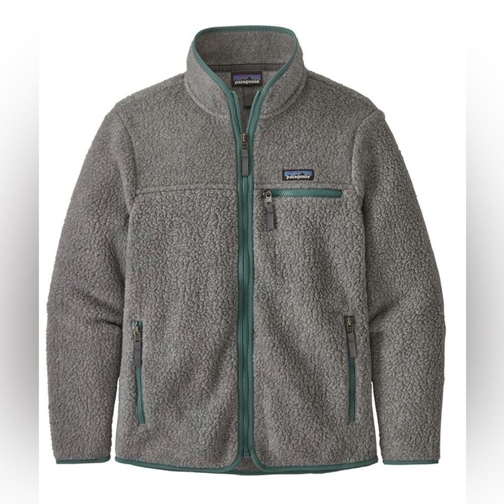 Patagonia Retro pile fleece jacket size large salt grey